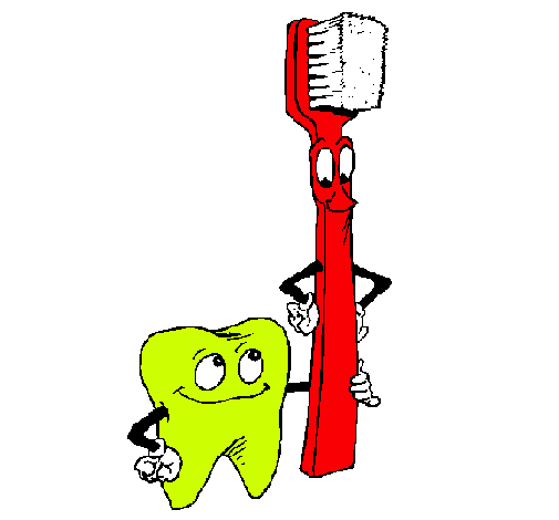 Dibujo Muela y cepillo de dientes pintado por francovecc