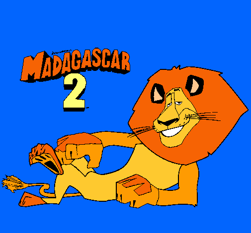 Dibujo Madagascar 2 Alex pintado por dibumoises
