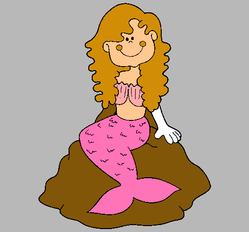 Dibujo Sirena sentada en una roca pintado por martacc