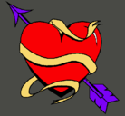 Dibujo Corazón con flecha pintado por mycheloka
