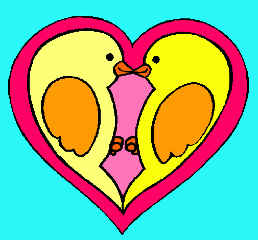 Dibujo Pajaritos enamorados pintado por anynena19