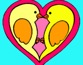 Dibujo Pajaritos enamorados pintado por anynena19