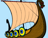 Dibujo Barco vikingo pintado por yaziel