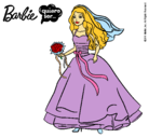 Dibujo Barbie vestida de novia pintado por ventafocs