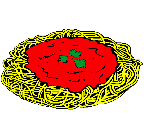 Dibujo Espaguetis con queso pintado por chinti