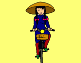 Dibujo China en bicicleta pintado por jajajeje