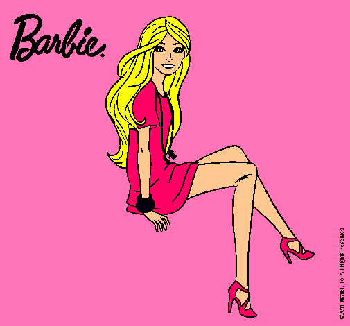 Dibujo Barbie sentada pintado por Amyluz