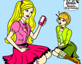 Dibujo Barbie con el teléfono móvil pintado por vanhee
