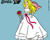 Dibujo Barbie vestida de novia pintado por vanhee