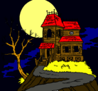Dibujo Casa encantada pintado por terror