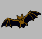 Dibujo Murciélago volando pintado por luto