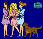 Dibujo Barbie y sus amigas en bata pintado por Mirene