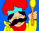 Dibujo Chef con bigote pintado por pmuuuuuuuuuu