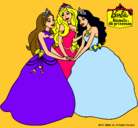 Dibujo Barbie y sus amigas princesas pintado por lili3421