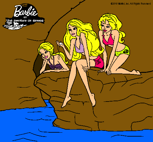 Barbie y sus amigas sentadas