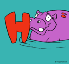 Dibujo Hipopótamo pintado por MANAmana1