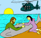 Dibujo Rescate ballena pintado por paraguayo