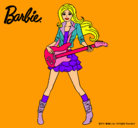 Dibujo Barbie guitarrista pintado por lorna