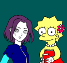 Dibujo Sakura y Lisa pintado por alizon