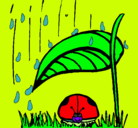 Dibujo Mariquita protegida de la lluvia pintado por aramii
