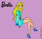 Dibujo Barbie sentada pintado por susan2