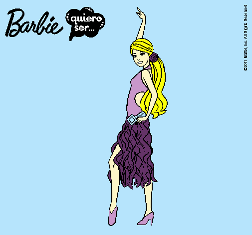 Dibujo Barbie flamenca pintado por vanhee