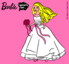 Dibujo Barbie vestida de novia pintado por lauritagar