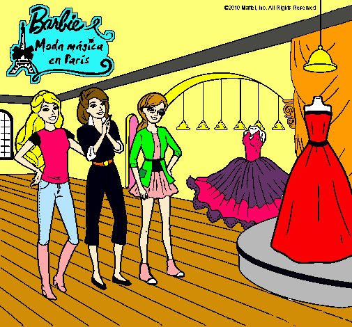 Dibujo Barbie mirando vestidos pintado por Shofita_8