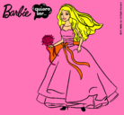 Dibujo Barbie vestida de novia pintado por antonao