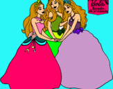 Dibujo Barbie y sus amigas princesas pintado por lvb2577