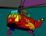 Dibujo Helicóptero al rescate pintado por JRMEDK4JL