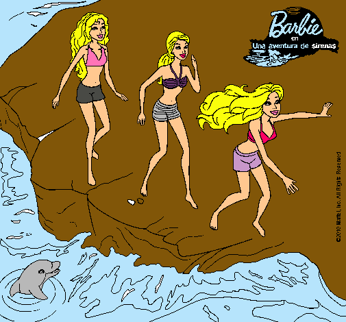 Barbie y sus amigas en la playa