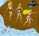 Dibujo Barbie y sus amigas en la playa pintado por anabelllllll