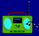 Dibujo Radio cassette 2 pintado por oasis