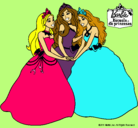 Dibujo Barbie y sus amigas princesas pintado por cielogpe