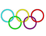 Dibujo Anillas de los juegos olimpícos pintado por uiuiuiuiuiui