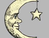 Dibujo Luna y estrella pintado por ghavy