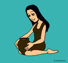 Dibujo Mujer y jarrón pintado por 22729200