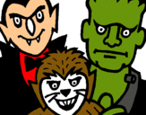Dibujo Personajes Halloween pintado por billy 