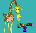 Dibujo Madagascar 2 Melman pintado por Peach