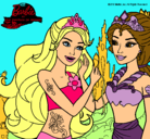 Dibujo Barbie se despiede de la reina sirena pintado por StarClaudia