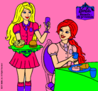 Dibujo Barbie en la hamburguesería pintado por Miilaagroo
