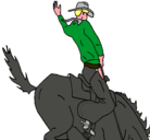Dibujo Vaquero en caballo pintado por yifiiiiiituy