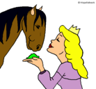 Dibujo Princesa y caballo pintado por denixh