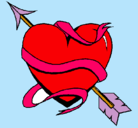 Dibujo Corazón con flecha pintado por camix