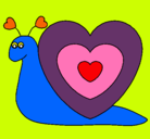 Dibujo Caracol corazón pintado por clau_violeta