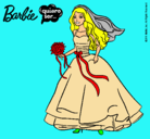 Dibujo Barbie vestida de novia pintado por quiero