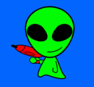 Dibujo Alienígena II pintado por hhgfdkyhfuly