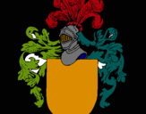 Dibujo Escudo de armas y casco pintado por croki