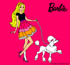 Dibujo Barbie paseando a su mascota pintado por mini12345